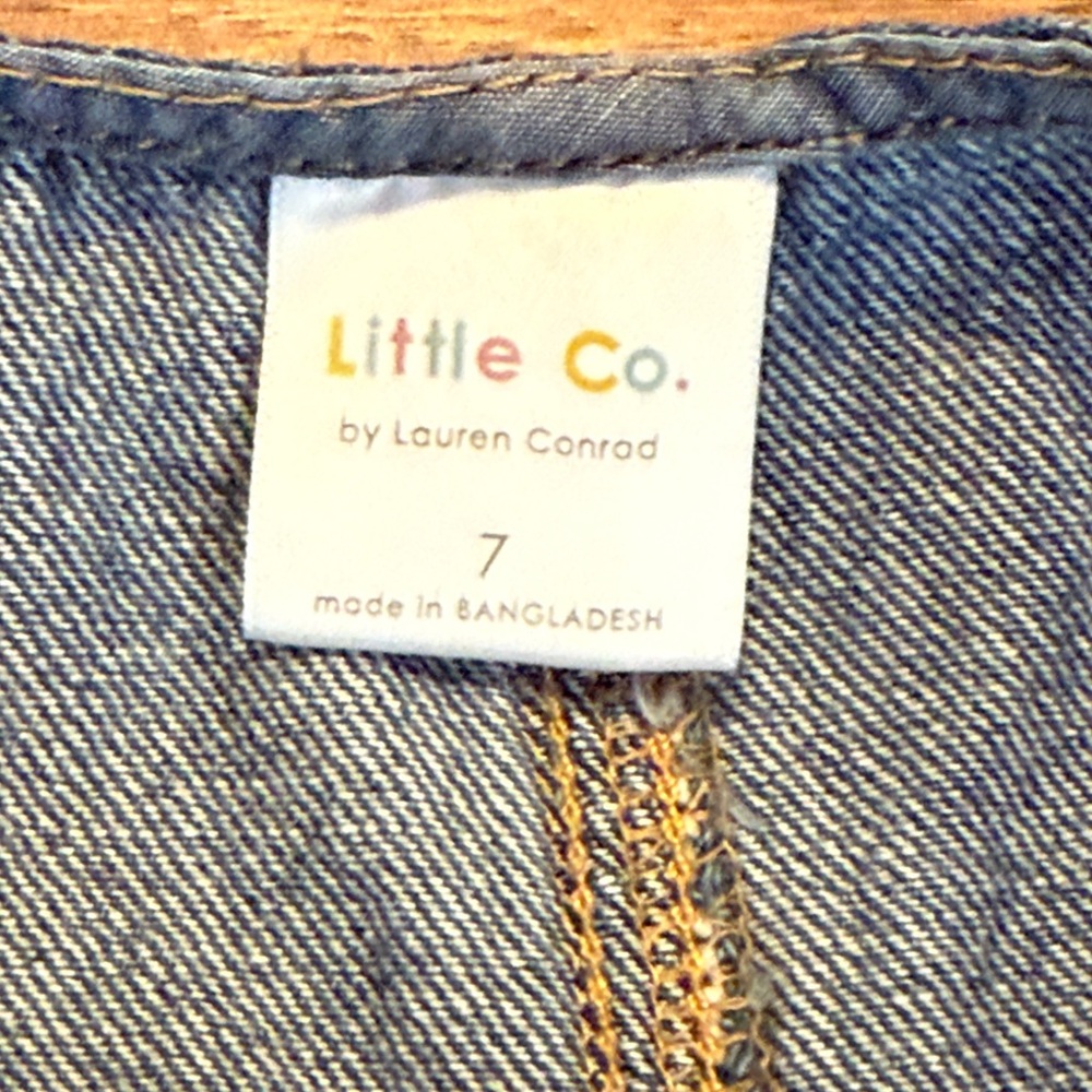 Little Co. By Lauren Conrad Denim Blue Jean Jumper Dress - Size 7 - Picture 8 of 16